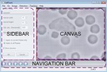 GUI image (from http://sacan.biomed.drexel.edu/celltrack)